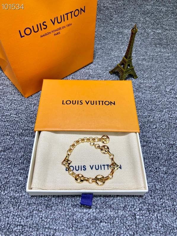 Louis Vuitton新款飾品 路易威登Monogram花朵手鏈 LV粗鏈條鏤空花朵手鏈  zglv2237
